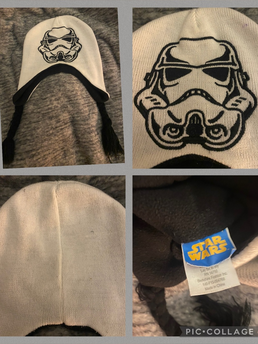 - White Little boys Star Wars storm troopers winter hat OS